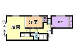 セントポーリアアイリス 2LDKの間取図画像