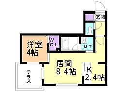 S-RESIDENCEKOTONI2 1LDKの間取図画像