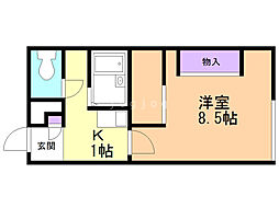 レオパレス西野43 1Kの間取図画像