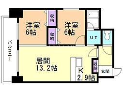 サンクドゥ 2LDKの間取図画像