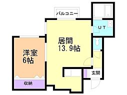 クラリス琴似 1LDKの間取図画像