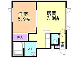 コーポ発寒南 1DKの間取図画像