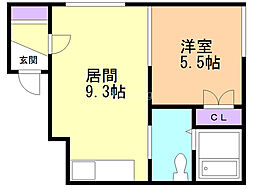 PRESENCE発寒南2 1LDKの間取図画像
