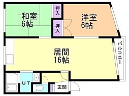 サニープレイス 2LDKの間取図画像