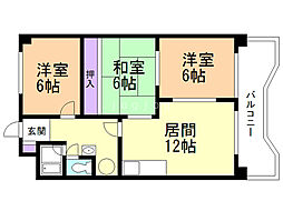 第3宏友ハイツ 2LDKの間取図画像