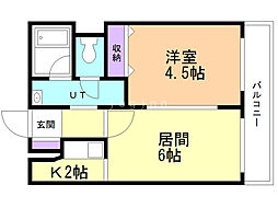 Advance宮ノ沢 1DKの間取図画像