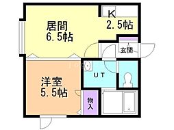 シティハウス発寒南 1LDKの間取図画像