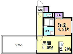 GARE24K 1LDKの間取図画像
