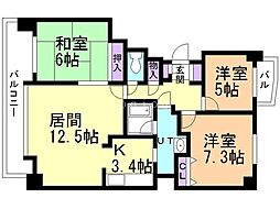 ラポール手稲駅前 3LDKの間取図画像
