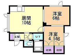 S.Kマンション 2LDKの間取図画像