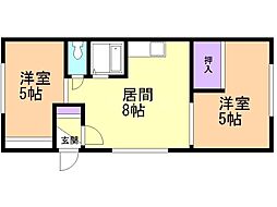 WESTVIVARES 2DKの間取図画像