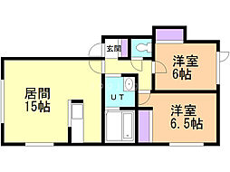 コローレプレミア曙 2LDKの間取図画像