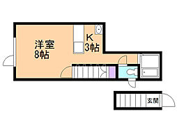 ラピス819 1Kの間取図画像