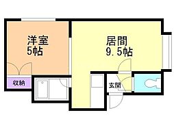 スターハウス 1LDKの間取図画像