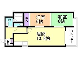 111松井ビル 2LDKの間取図画像