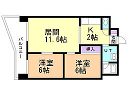 111松井ビル 2LDKの間取図画像