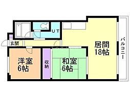第3宏友ハイツ 2LDKの間取図画像