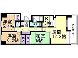 ウエストヒルコート 3LDKの間取図画像