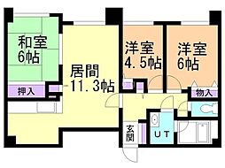 ウエストヒルコート 3LDKの間取図画像