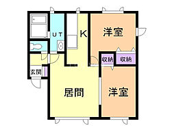 SSKコーポ 2LDKの間取図画像