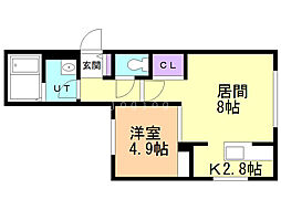CASTELLODELSOLE 1LDKの間取図画像