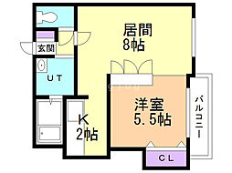 サンセットヒルズ 1LDKの間取図画像