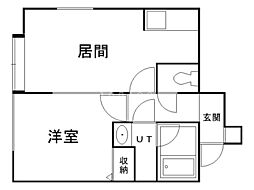エクセル宮の沢 1DKの間取図画像