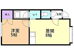 テイクファイブ 1LDKの間取図画像