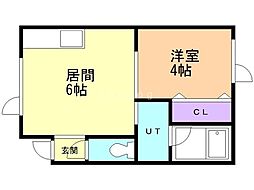 サンコート稲積公園 1DKの間取図画像