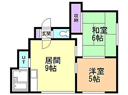 遠藤ハイツ 2LDKの間取図画像