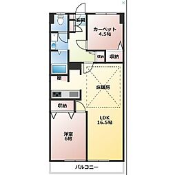 西川口ローヤルコーポ 2LDKの間取図画像