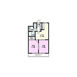 F.Sマンション元郷 2LDKの間取図画像