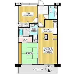 コーポレート上戸田 2LDKの間取図画像