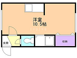 コーポ・シャロン 2階ワンルームの間取り