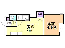 パルコート南郷18 1DKの間取図画像