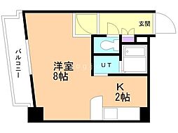 ラフィーネ本郷 5階1Kの間取り