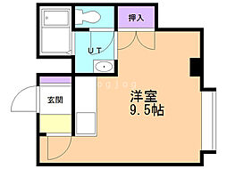 ハイツやまびこ 1階ワンルームの間取り