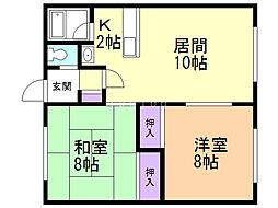 シティハウス15 2LDKの間取図画像