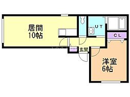ディマーネ 1LDKの間取図画像
