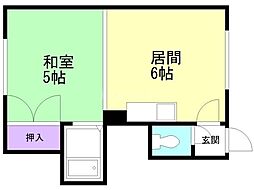 ジュエルハイツ 1DKの間取図画像