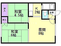 プログレムハイム 2LDKの間取図画像