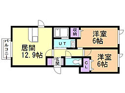 ユリシス 2LDKの間取図画像