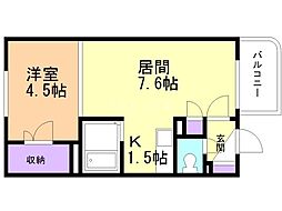 エスパシオ本郷 1LDKの間取図画像