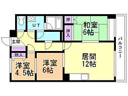 サンシャイン白石 3LDKの間取図画像
