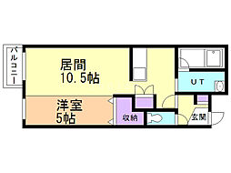 モルティーニ南郷 1LDKの間取図画像