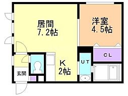 ルミエール本郷通2 1DKの間取図画像