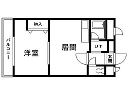ハーモニー16 1LDKの間取図画像