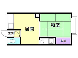 コーポ小島 1DKの間取図画像