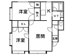 ソシアルトミイNo.38 2LDKの間取図画像