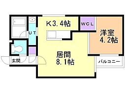 SEVENCARATW 1LDKの間取図画像